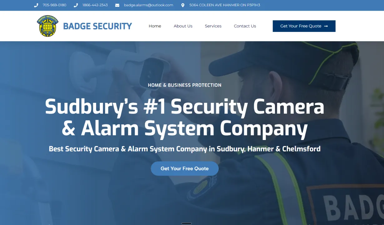 Badge Security website homepage.