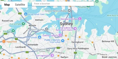 Google’s Place ID Finder: a map with an “Enter a location” search box at the top.