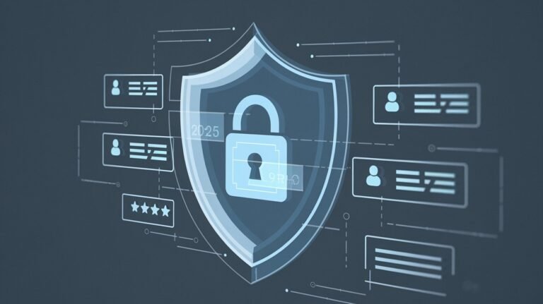 Cybersecurity Concept with Digital Shield and Data Protection Element